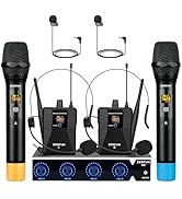 Amazon.com: ZERFUN Pro Wireless Microphone System 4 Channel, UHF